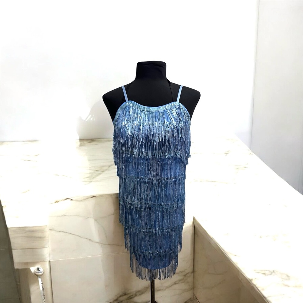 Blue Fringe Dress